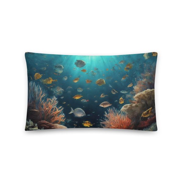Tropical Ocean Reef Basic Pillow - Image 3