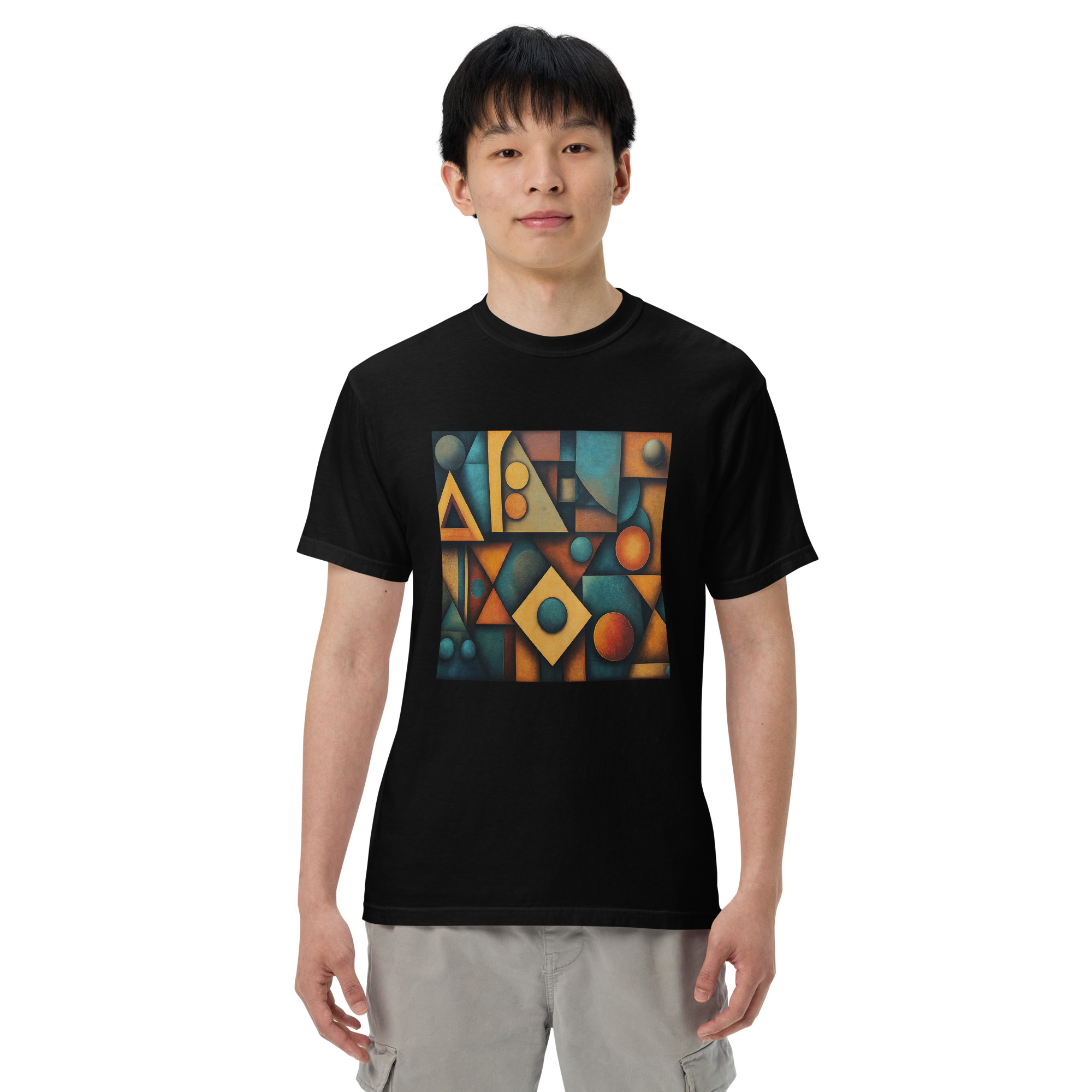 Square, Circle, Triangle, Unisex garment-dyed heavyweight t-shirt