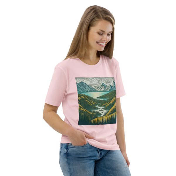 Line Art Mountains Unisex organic cotton t-shirt - Image 5
