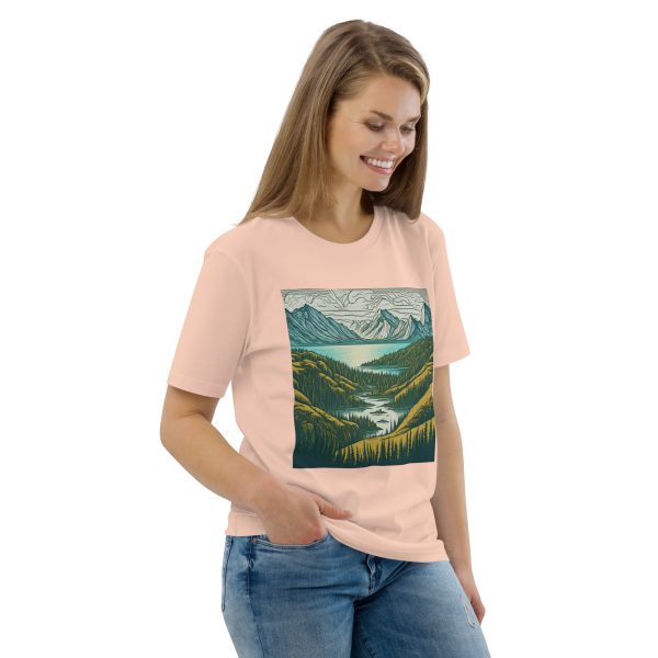 Line Art Mountains Unisex organic cotton t-shirt - Image 4
