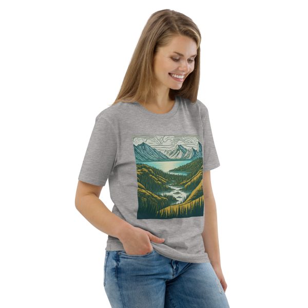 Line Art Mountains Unisex organic cotton t-shirt - Image 2